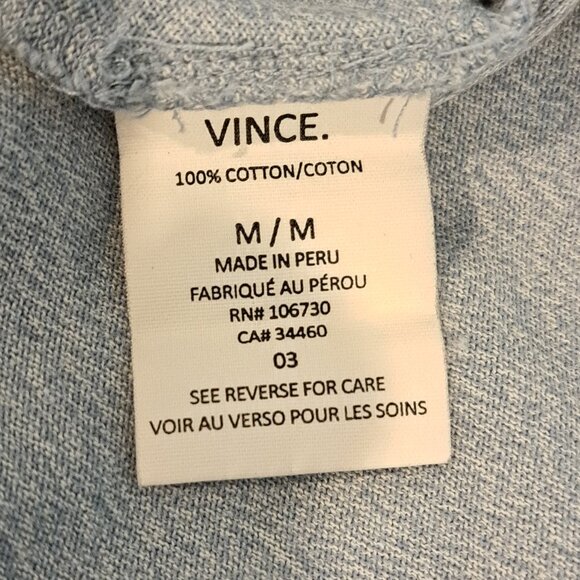 Vince Men's Medium 3-Button Short Sleeve Polo Style #M3329-9218 - Picture 8 of 13